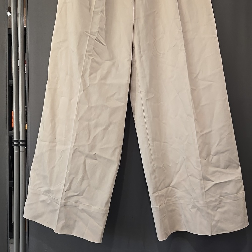 Natori Cream Colored Wide Legged Chino Pants Size 8 $350 Msrp - Picture 2 of 3